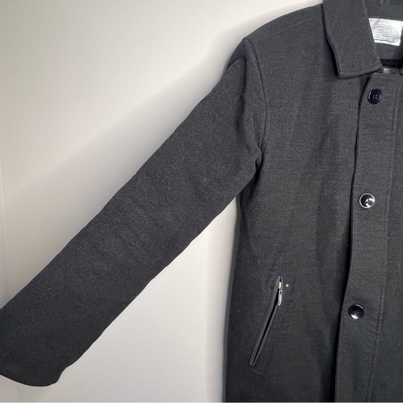 Megamod cashmere grey button front peacoat made in Turkey size medium - Picture 4 of 13